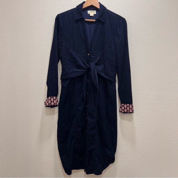 Maeve by Anthropology Blue Corduroy Winchester Dress Size 6 - Picture 2 of 11